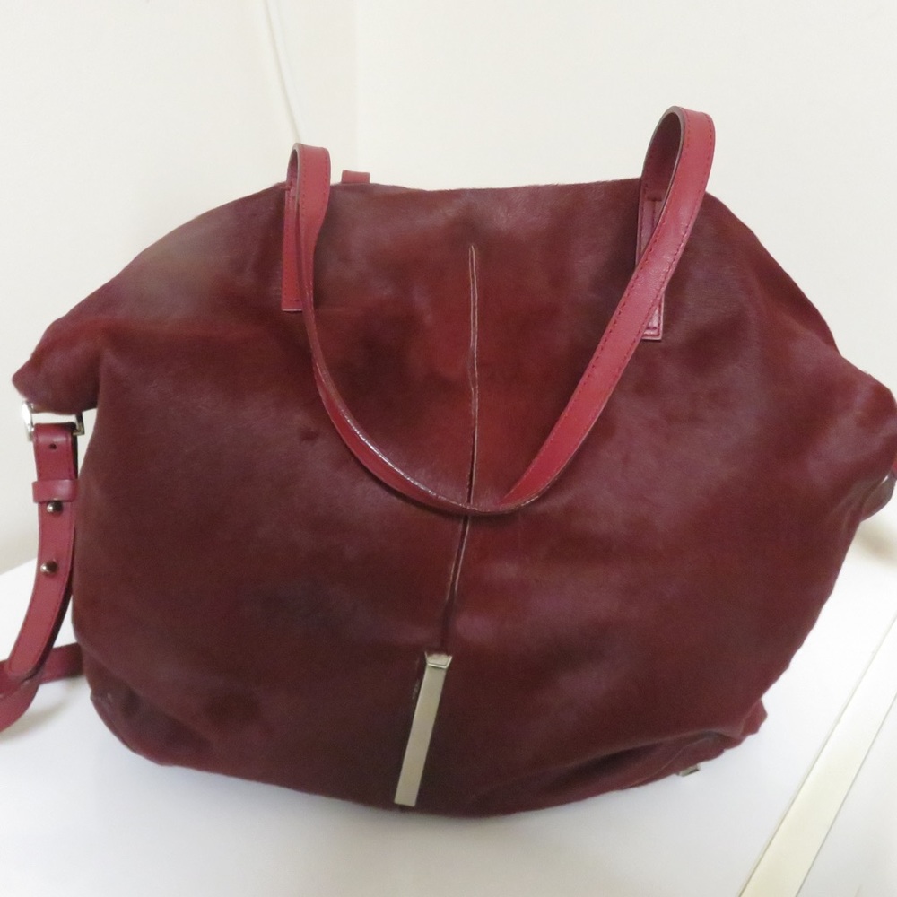 Raoul Genuine Leather and Fur Handbag and Wristlet
